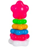 Jucarie educativa Bebe Piramida cu Stea, 5 inele, varsta 1-3 ani, plastic netoxic