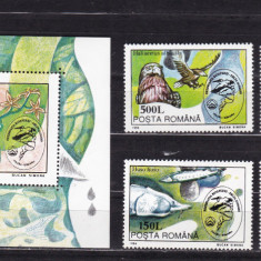 ROMANIA 1994 LP 1353 LP 1354 PROTEJAREA MEDIULUI -DELTA DUNARII SERIE+COLITA MNH