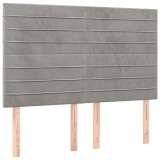 Cumpara ieftin Tablie de pat gri deschis 144x5x118/128 cm catifea