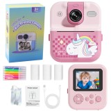 Aparat instant pentru copii cu imprimanta termica unicorn, roz, 18 x 11.5 x 5.5 cm, Lean 21294