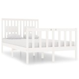 Cumpara ieftin Cadru de pat mic dublu, alb, 120x190 cm, lemn masiv