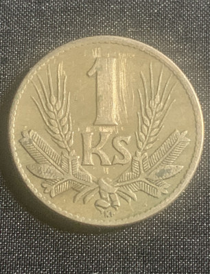 Moneda Slovacia 1 coroana 1942 foto