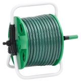 Tambur pentru furtun autonom, verde, cu furtun PVC de 20 m