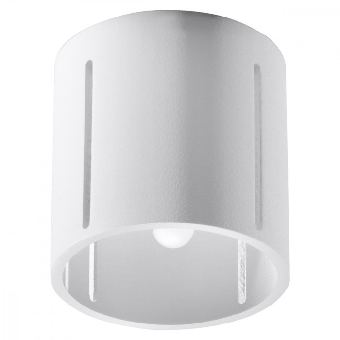Lampă De Tavan Inez Albă Aluminiu 1 Bec Cilindric Modern De Interior