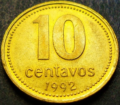 Moneda 10 CENTAVOS - ARGENTINA, anul 1992 * cod 3032 = UNC luciu de batere foto