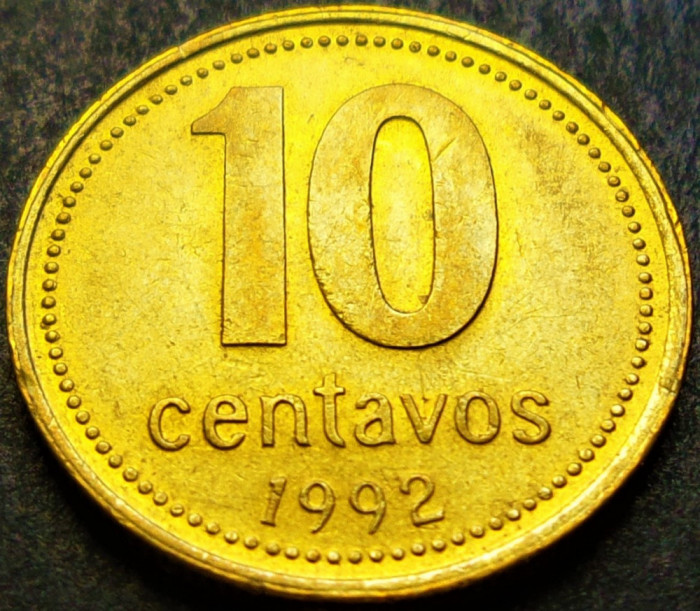 Moneda 10 CENTAVOS - ARGENTINA, anul 1992 * cod 3032 = UNC luciu de batere