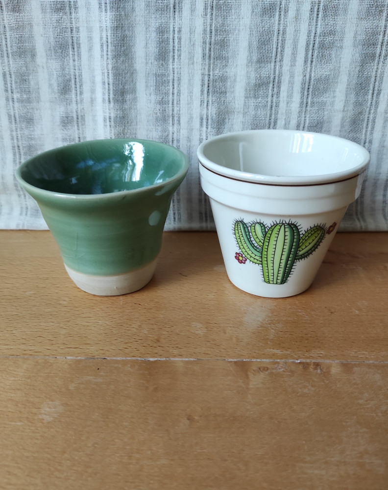 Lot de 2 ghivece mici ceramica | Okazii.ro