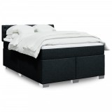 VidaXL Pat box spring cu saltea, negru, 140x200 cm, textil 3285920