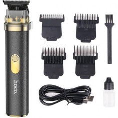 Aparat de tuns, Hair Clipper, Portabil, 600mAh, 7000RPM, 4 distantiere, Retro, BLACK