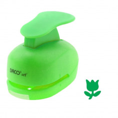 Perforator DACO Hobby, Model Lalea, Plastic/Metal, Diametru 1.8 cm, Verde, Perforatoare Lucru Manual, Perforatoare Activitati Creative, Perforatoare p