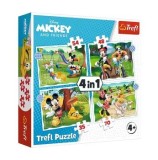 Cumpara ieftin Puzzle Trefl 4 in 1 - Mickey Mouse: Ziua deosebita, 207 piese