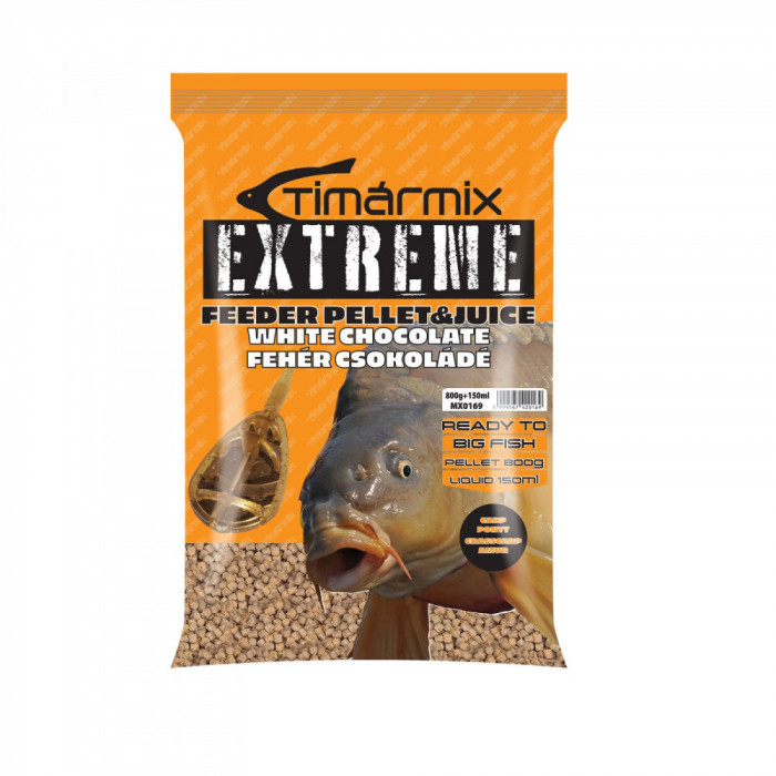 Timar - Pelete pentru momit Extreme Pellet&amp;Juice Ciocolata alba 800g+150ml