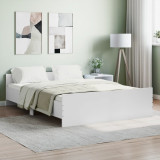Cadru de pat cu tablie de cap si picioare, alb, 140x190 cm GartenMobel Dekor, vidaXL