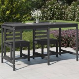 VidaXL Masă de grădină, gri, 203,5x90x110 cm, lemn masiv de pin