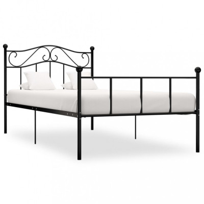 vidaXL Cadru de pat, negru, 100 x 200 cm, metal foto