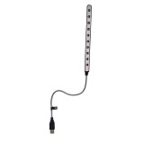 Lampa LED Esperanza EA148, flexibila, conector USB Tip A, argintie cu negru