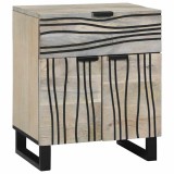 Cumpara ieftin Mese de noptieră cu sertar Alb și negru 50 x 33 x 60 cm