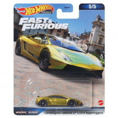 Masinuta din metal, Hot Wheels, Fast and Furious, Lamborghini Gallardo LP 570-4 Superleggera, 1:64, HMG52