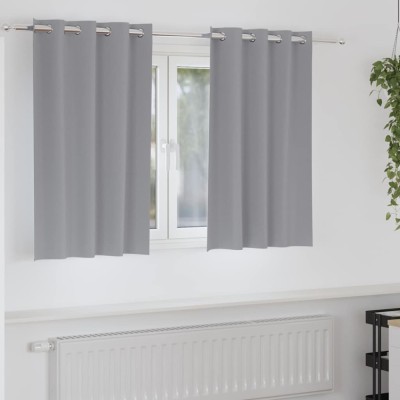 vidaXL Perdele cu perdele 2 pcs Gri deschis 140x140cm Poliester 4107343 foto