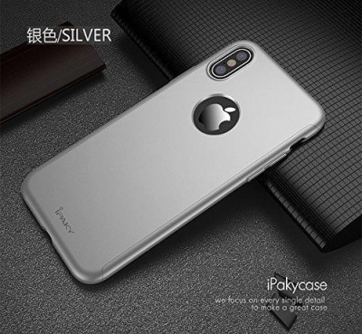 Husa Apple iPhone X, FullBody Elegance Luxury iPaky Argintiu, acoperire completa 360 grade cu folie de sticla foto