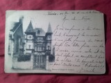 Ilustrata Franta , circulata 1904 - Casa Dianei de Poitiers , cu goarna 7 la Bucuresti