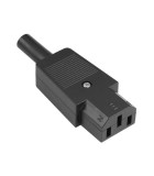 Mufa CA 10A 250VAC C13 mama tip PC cu protectie cablu montare pe fir, Oem