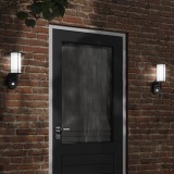 VidaXL Lămpi exterioare de perete cu senzori, 2 buc., negru, oțel inox