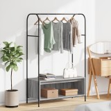vidaXL Rack haine cu rafturi gri sonoma 100x44x160 cm