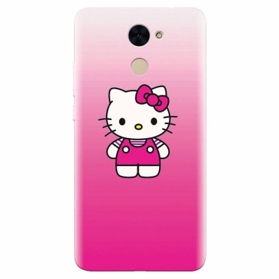 Husa silicon pentru Huawei Enjoy 7 Plus, Cute Pink Catty foto