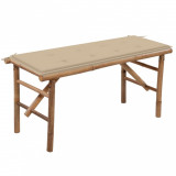 Gossi banca de gradina pliabila cu perna, 118 cm, bambus