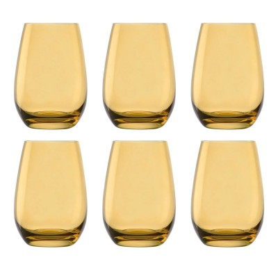 Farbige Trinkgl&amp;auml;ser, Wassergl&amp;auml;ser, Saftgl&amp;auml;ser - ELEMENTS, 6er-Set, Bernstein, 465 ml foto