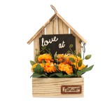 Aranjament Din Lemn Cu Flori, Portocaliu, Plastic, 29Cm ComfortTravel Luggage, Ella Home