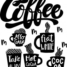 Sticker decorativ, Coffee, Negru, 72 cm, 7388ST