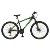 Bicicleta Mountain Bike CARPAT MONTANA C2699A, Roti 26inch, 21 viteze, Cadru 17inch (Negru/Verde)