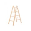 Scara lemn Strend Pro, 2 tronsoane, 4 trepte, 1.32m, max 150kg, carlig galeata, constructii, dubla, pin impregnat, profesionala
