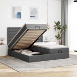vidaXL Cadru de pat otoman cu saltele țesătură gri &icirc;nchis 160x200cm 3314577