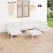 Gossi set mobilier de gradina, 7 piese, alb, lemn masiv de pin