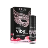 Orgasme puternice - Orgie Vibrator Dual Gel Intim cu Efect Vibrator Aroma Cocktail Gin Tonic cu Capsuni 15ml Poate fi Lins