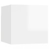 Noptiera, alb extralucios, 30,5x30x30 cm, lemn prelucrat
