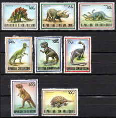 REP. CENTRAFRICANA 1988, Fauna, Animale preistorice, Dinozauri, neuzat, MNH foto