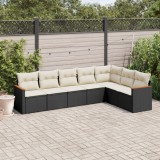Cumpara ieftin Gossi set canapele de gradina cu perne, 7 piese, negru, poliratan
