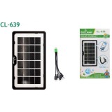Panou Solar Portabil 4W CcLamp CL-639 USB, Incarcare Telefon &amp; Dispozitive, Kit 5 Mufe GSM, Alimentare Solara Gadgeturi