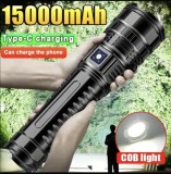 Cumpara ieftin Lanterna LED tactică re&icirc;ncărcabilă, litiu15000mAh, Type-C si lumina COB