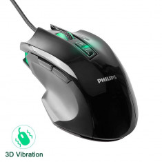 Mouse Philips G400, mouse optic cu fir Gaming 3D Vibratii 4000 DPI cu led foto