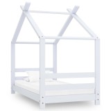 Cumpara ieftin Cadru pat de copii, alb, 70 x 140 cm, lemn masiv de pin