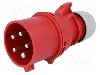 Conector alimentare AC, IEC 60309, IP44, 32A, 400V AC, 5 pini, PCE - 025-6