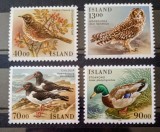 Islanda 1987 păsări de pradă, rate, fauna serie 4v neștampilata