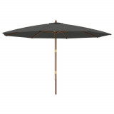 Umbrela de soare de gradina stalp din lemn, antracit 400x273 cm GartenMobel Dekor, vidaXL