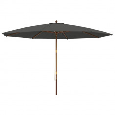 Umbrela de soare de gradina stalp din lemn, antracit 400x273 cm GartenMobel Dekor