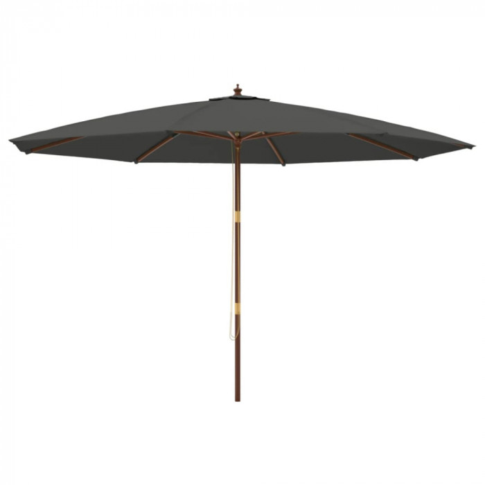 Umbrela de soare de gradina stalp din lemn, antracit 400x273 cm GartenMobel Dekor